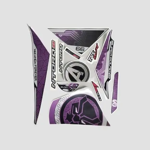 NAT0339 Sticker Set Ntorq 125 2020 Super Squad Blk prpl panther product image