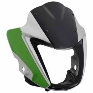 SAI-350C Head Light Visor mask Hero Splendor I smart Silver green Bike