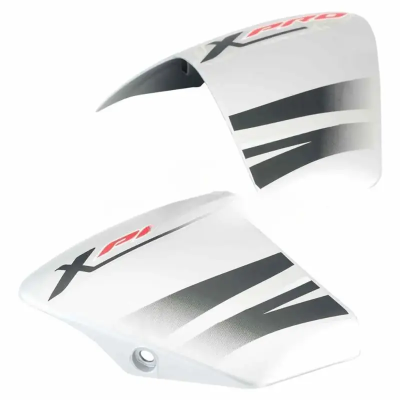 Hero Passion Xpro Tank Side Cover Set - Silver Metallic LH RH Tank Side Cover Panel Set LH RH Hero Passion Xpro Silver Metallic STK product image
