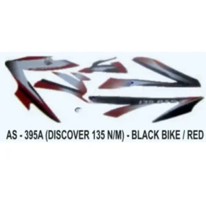 graphics-sticker-set-for-bajaj-discover-135-new-model-black-vehicle-red-400x400 Sticker Set For Bajaj Discover 135 product image