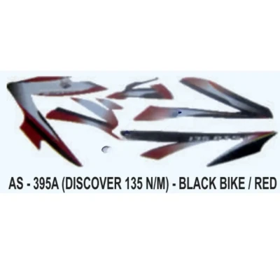 graphics-sticker-set-for-bajaj-discover-135-new-model-black-vehicle-red-400x400 Sticker Set For Bajaj Discover 135 product image