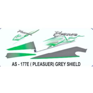 graphics-sticker-set-for-hero-honda-pleasure-grey-shield-sticker-both-sides Sticker Set For Hero Honda Pleasure