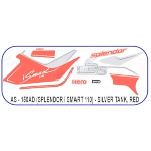 graphics-sticker-set-for-hero-splendor-ismart-110-silver-tank-red-sticker.jpg Sticker Set For Hero Splendor Ismart 110