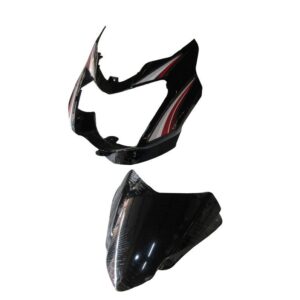 Headlight Visor With Glass Fit For TVS Star Sport Latest type 3 Black red Sticker
