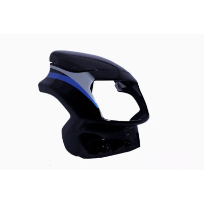 Headlight Visor With Glass Fit For TVS Victor Gx Black blue Sticker