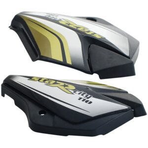 Side Panel Set Fit For TVS Starcvti 110 Cc Latest type 3 Black green Sticker