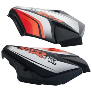 side-panel-side-cowl-set-fit-for-tvs-starcvti-110-cc-latest-type-3-black Side Panel Set Fit For TVS Starcvti 110 Cc Latest type 3 Black red Sticker
