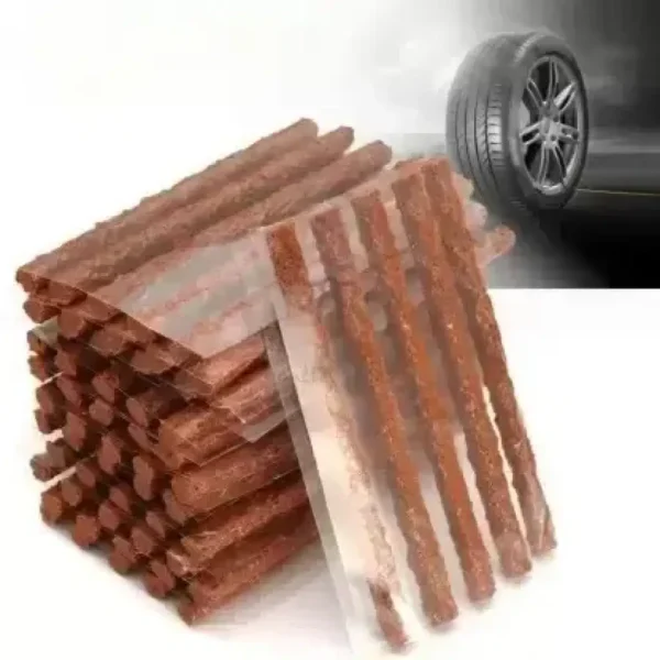 Tubeless Tyre Puncture Repair Rubber Strips Plug Sealing Strings (60 Pcs, 10 Cm)