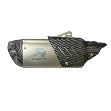 akra-silver-end-carbon-shield-exhaust Akrapovic Carbon Exhaust Shield