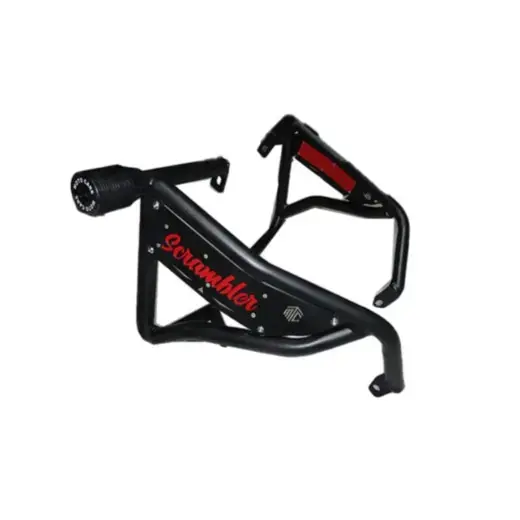 black-crash-guard-with-dual-sliders-for-yezdi-scrambler Crash Guard for Yezdi Scrambler