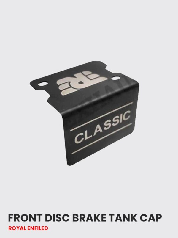 classic-350-front-disc-brake-tank-cap-stainless-steel-black-matt-ftc-005 Front Disc Brake Tank Cap for Classic 350