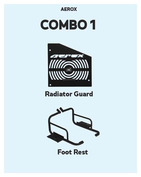 combo-1-aerox-155-radiator-guard-footrest-ht-exhaust Radiator Guard Footrest HT Exhaust Combo for Aerox 155