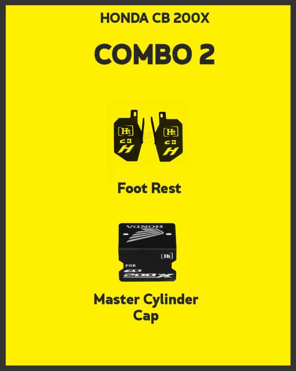 combo-2-honda-cb-200-x-foot-rest-master-cylinder-cap-ht-exhaust Foot Rest Master Cylinder Cap Exhaust for Honda CB 200 X