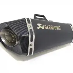 Universal Akrapovic Black Bike Exhaust Muffler