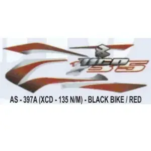 graphics-sticker-set-for-bajaj-xcd-135-new-model-black-vehicle-red Graphics Sticker Set for Bajaj XCD 135