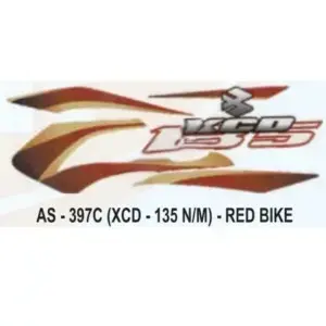 Bajaj XCD 135 Graphics Set Red