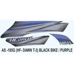 graphics-sticker-set-for-hero-hf-dawn-type-3-black-vehicle-purple Graphics Sticker Set for Hero HF Dawn Type 3