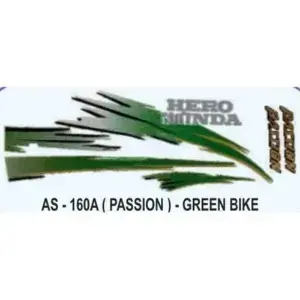 Hero Honda Passion Green Graphics Set