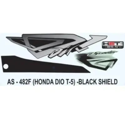 graphics-sticker-set-for-honda-dio-type-5-black-sticker-both-sides Honda Dio Type 5 Graphics Sticker Set Black