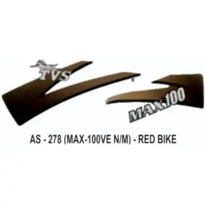graphics-sticker-set-for-tvs-max-100-new-model-red-vehicle-both-sides TVs MAX 100 Graphics Sticker Set Red