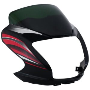 headlight-visor-fit-for-hero-passion-pro-type-3-with-glass-black-red-sticker Hero Passion Pro Type 3 Headlight Visor Black