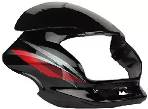 Headlight Visor for Super Splendor Black Red