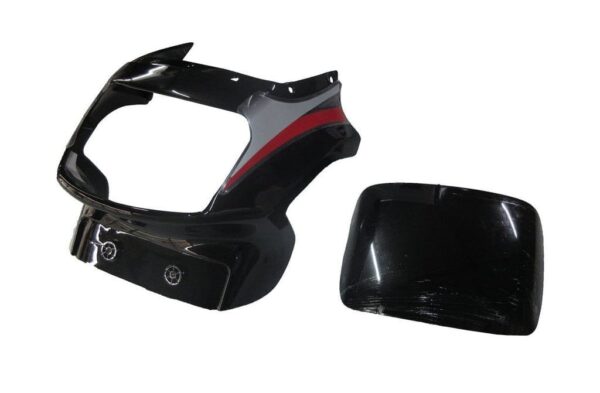 headlight-visor-with-glass-fit-for-tvs-victor-gx-black-red-sticker Headlight Visor for TVS Victor GX Black