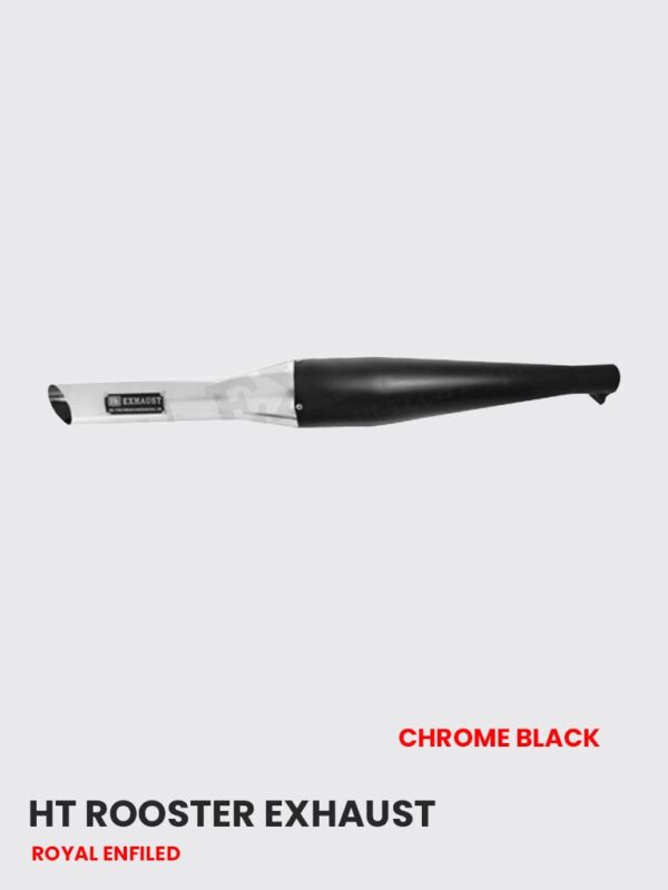 ht-rooster-exhaust-chrome-black-re-088cb Exhaust System for Harley Davidson Chrome Black