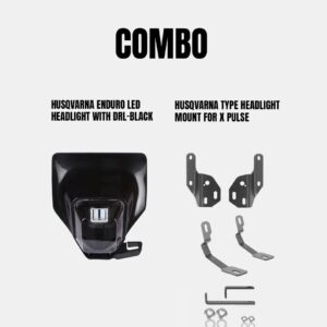 Enduro DRL Headlight Black for X Pulse