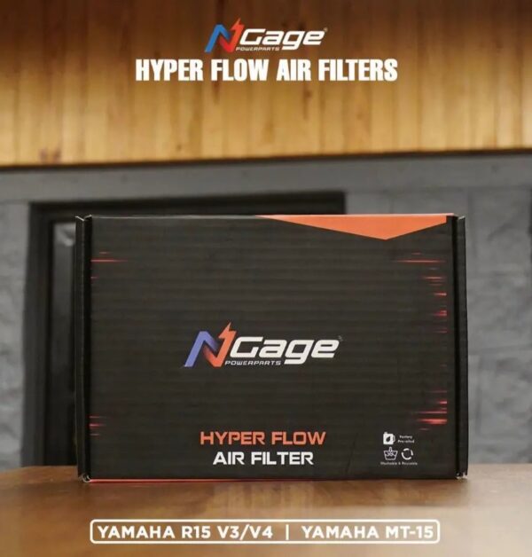 hyper-flow-air-filters-for-yamaha-r15-v3-v4-mt-15-ngage-powerparts Yamaha R15 V3 V4 MT 15 Air Filter