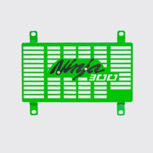 kawasaki-ninja-300-radiator-guard-black-with-green-logo-sb-839 Radiator Guard for Kawasaki Ninja 300 Black