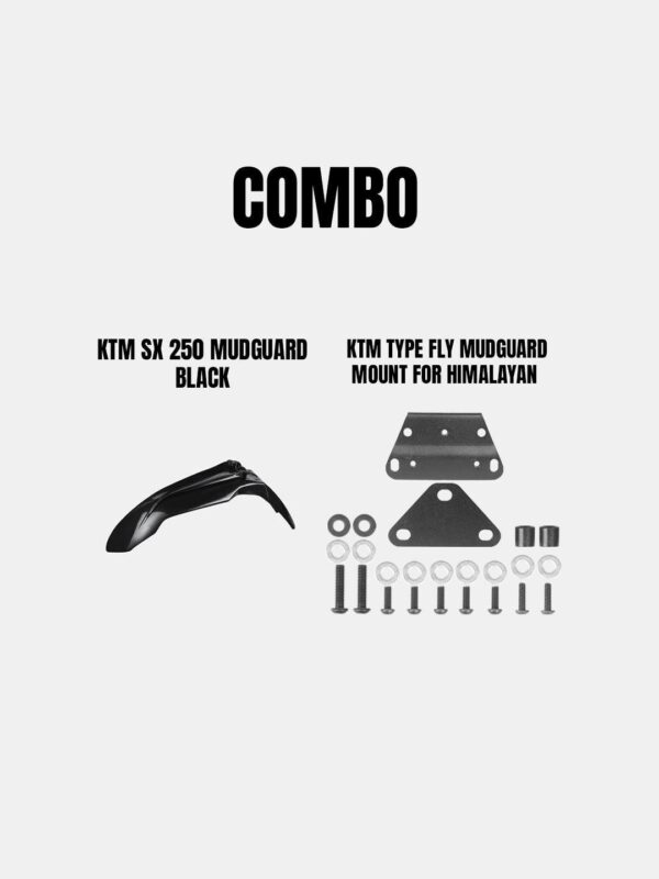 ktm-sx-250-mudguard-with-mount-black-for-himalayan KTM SX 250 Mudguard Black Himalayan