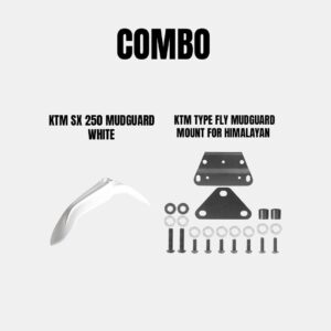 ktm-sx-250-mudguard-with-mount-white-for-himalayan KTM SX 250 Mudguard White for Himalayan