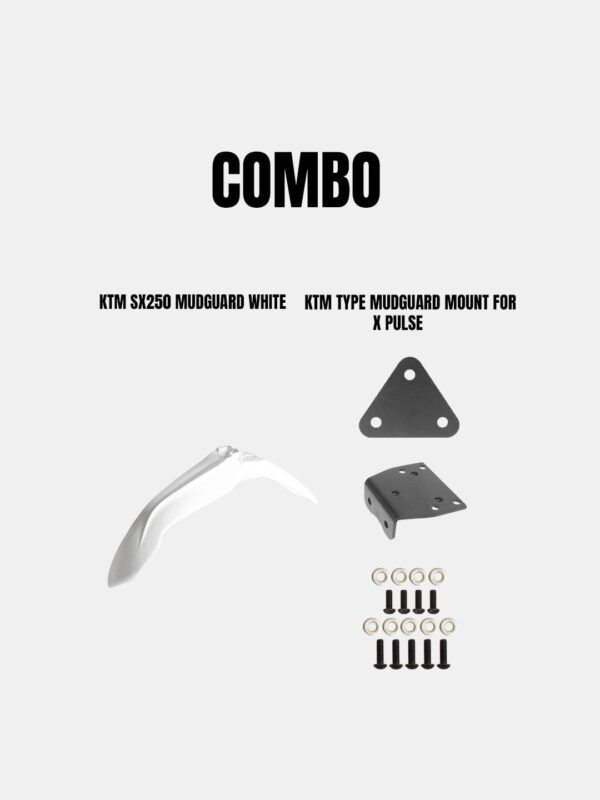 ktm-sx-250-mudguard-with-mount-white-for-x-pulse KTM SX 250 White Mudguard for X Pulse