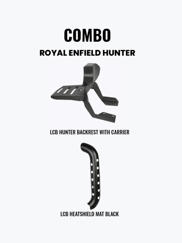 lcb-backrest-with-carrier-heatshield-combo-for-hunter-350 Hunter 350 Backrest Carrier Heatshield Combo