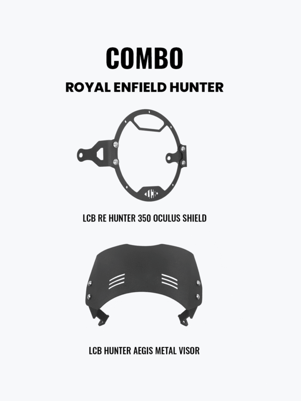 lcb-headlight-shield-metal-visor-combo-for-hunter-350 Headlight Shield Visor for Hunter 350