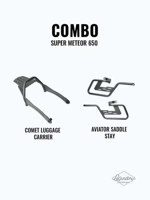 lcb-super-meteor-650-combo-aviator-saddle-stay-comet-luggage-carrier Aviator Saddle Stay LCB for Royal Enfield Meteor 650
