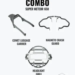 lcb-super-meteor-650-combo-cosmic-headlight-grill-magneto-crash-guard Headlight Grill Crash Guard for Super Meteor 650