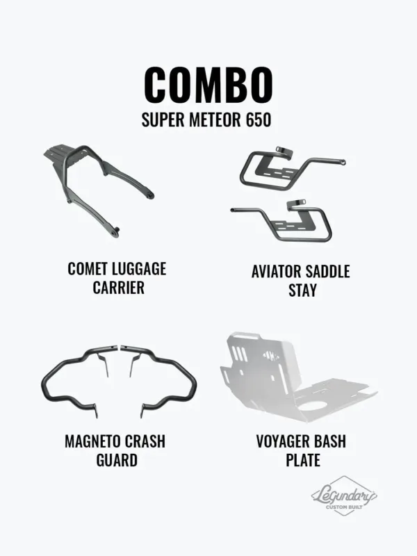lcb-super-meteor-650-mega-combo-magneto-crash-guard-aviator-saddle-stay Crash Guard Aviator Saddle Stay for Super Meteor 650