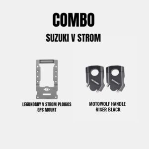 legundary-v-strom-ploigos-gps-mount-motowolf-handle-riser-black V Strom GPS Mount Handle Riser Black