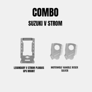 legundary-v-strom-ploigos-gps-mount-motowolf-handle-riser-silver V Strom GPS Mount Handle Riser Silver