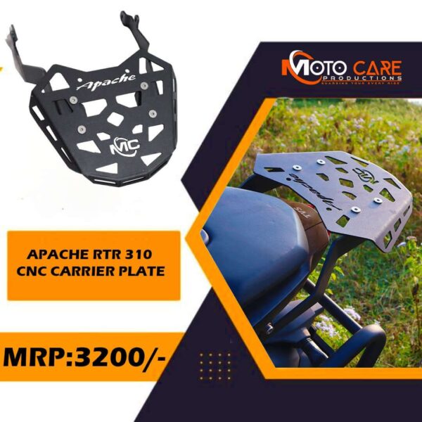 moto-care-cnc-plate-carrier-for-tvs-apache-rtr-310-black CNC Plate Carrier for TVS Apache RTR 310 Black