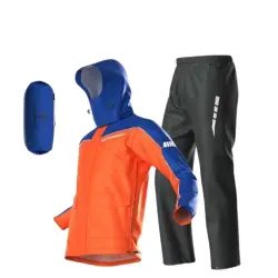 Motowolf Motorcycle Raincoat Blue Orange 0403B