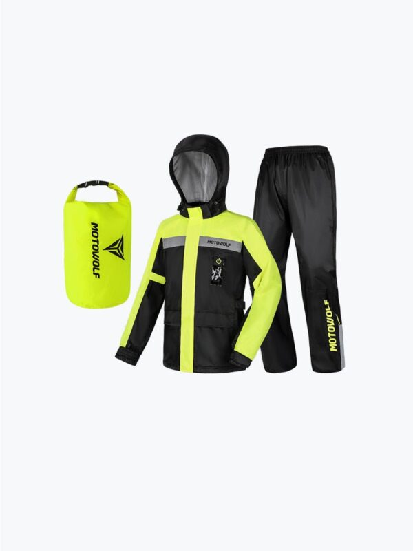motowolf-raincoat-yellow-0402 Motorcycle Raincoat Yellow 0402