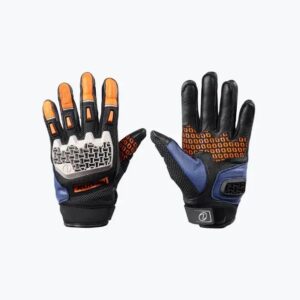 Rynox Navy Blue Orange Gravel Gloves