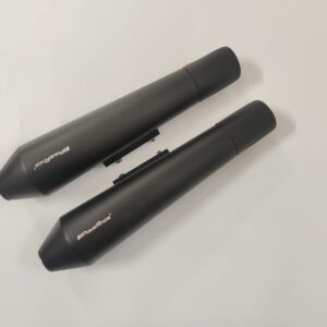 slip-ons-exhaust-for-re-650-black-short-type RE 650 Exhaust Slip On Black Short
