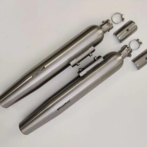 slip-ons-exhaust-for-re-super-meteor-650-brushed-steel-finish RE Super Meteor 650 Exhaust Slip Ons Brushed Steel