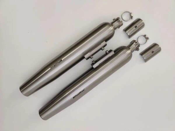 slip-ons-exhaust-for-re-super-meteor-650-brushed-steel-finish RE Super Meteor 650 Exhaust Slip Ons Brushed Steel