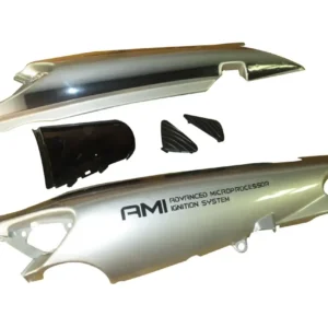 tail-panel-seat-cowl-hero-ambition-silver-black-bike Silver Black Seat Cowl for Hero Ambition