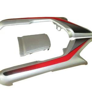 tail-panel-seat-cowl-hero-cd-deluxe-n-m-silver-red-stk Tail Panel Seat Cowl for Hero CD Deluxe NM Silver